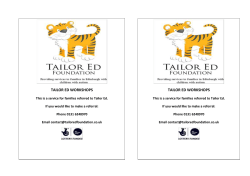 Workshops leaflet - Tailor Ed Foundation