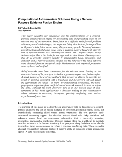 Computational Anti-terrorism Solutions Using a General Purpose