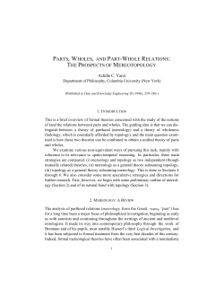 parts, wholes, and part-whole relations: the