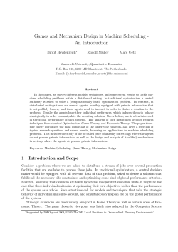 Games and Mechanism Design in Machine Scheduling