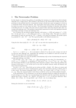 1 The Newsvendor Problem