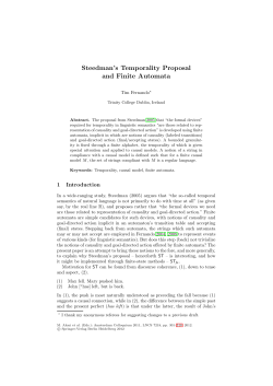 Steedman`s Temporality Proposal and Finite Automata