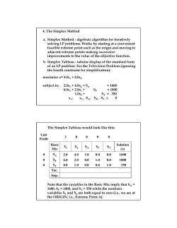 4. The Simplex Method a. Simplex Method