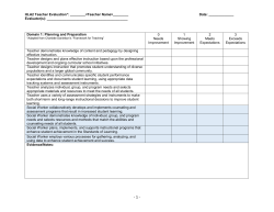 HLA2 Teacher Evaluation Rubric