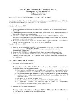 2017-2018 Work Plan for the APEC Technical Group on