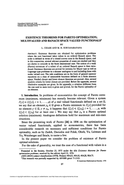 EXISTENCE THEOREMS FOR PARETO OPTIMIZATION