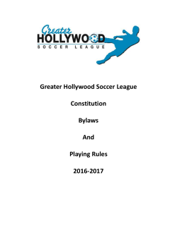 Greater Hollywood Soccer League Constitution Bylaws And Playing