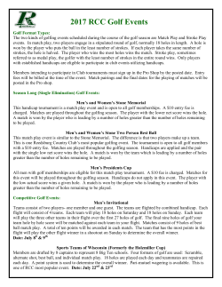 2017 RCC Golf Events - Reedsburg Country Club