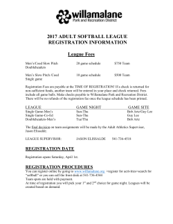 2017 Softball Information