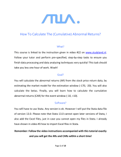 How To Calculate The (Cumulative) Abnormal Returns?