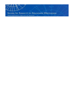SREE 2008 Conference Structured Abstract