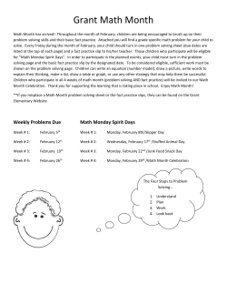 Math Month Grade Kdg. - Grant Elementary School