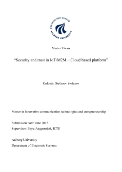 Security and trust in IoT/M2M &ndash; Cloud based platform