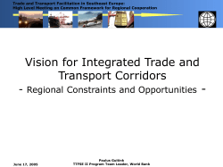 Rationale for trade and transport facilitation