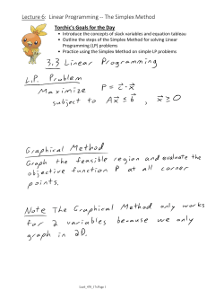 Lecture 6: Linear Programming -