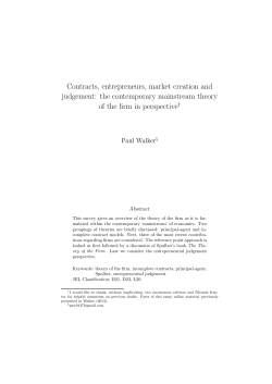 the contemporary mainstream theory of the firm in perspective