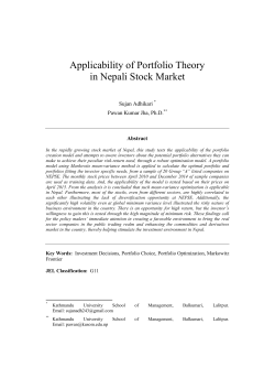 Applicability of Portfolio Theory in Nepali Stock Market