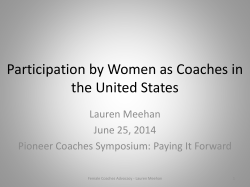 Participation by Women as Coaches in US