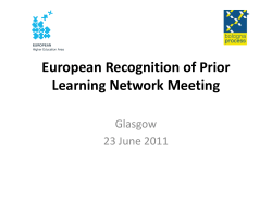 European Recognition of Prior Learning Network Meeting