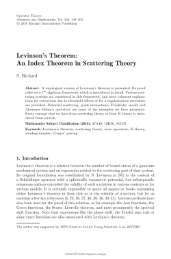 Levinson`s Theorem - Graduate School of Mathematics, Nagoya