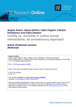 Civility vs. incivility in online social interactions: an evolutionary