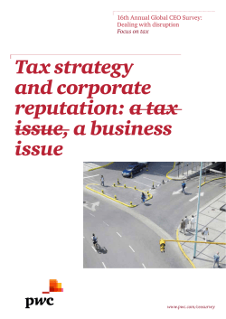 Tax strategy and corporate reputation: a tax issue, a business