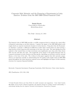 Corporate Debt Maturity and the Financing of Investments in