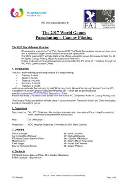 The 2017 World Games Parachuting &ndash; Canopy Piloting