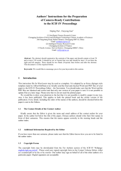 ICIF-IV 2015 Authors Instructions