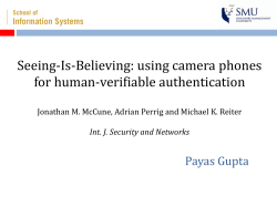Seeing-Is-Believing: using camera phones for human
