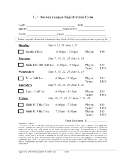 Fun Hockey League Registration Form