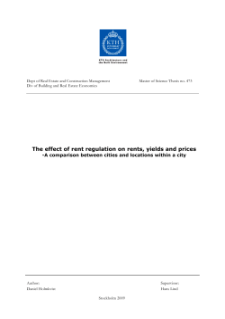 t regulation on rents, yields and prices