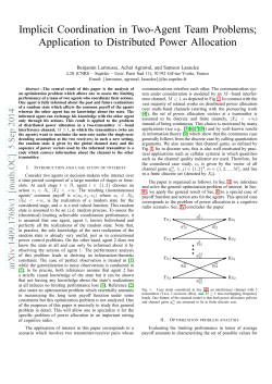 Implicit Coordination in Two-Agent Team Problems