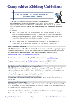 Competitive Bidding Guidelines - Kansas State Department of