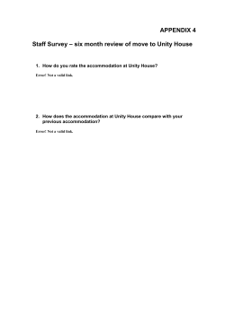 Staff Survey &ndash; six month review of move to Unity House