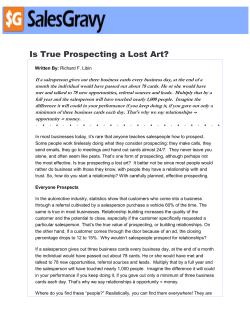 Is True Prospecting a Lost Art?