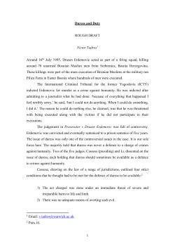 Duress and Duty ROUGH DRAFT Victor Tadros Around 16th July