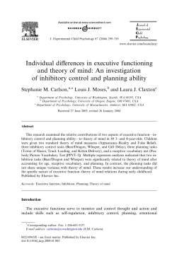 Individual differences in executive functioning and theory of mind