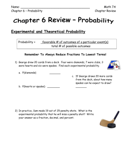Experimental and Theoretical Probability