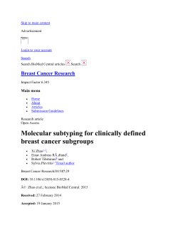 Molecular subtyping for clinically defined breast cancer subgroups