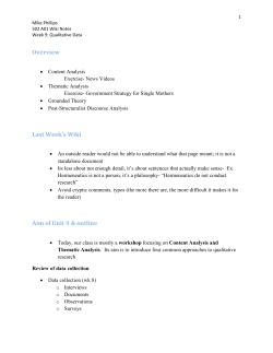 Strengths and Weaknesses of Thematic Analysis
