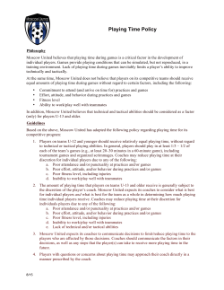Playing Time Policy