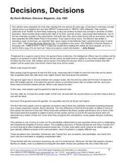 Decisions, Decisions