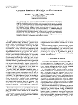Outcome Feedback: Hindsight and Information