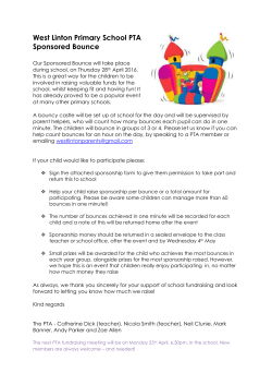 Sponsored Bounce letter - West Linton Primary School