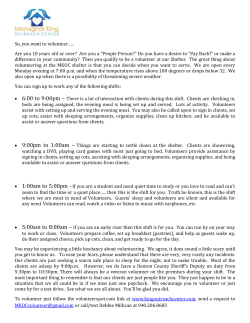 So, you want to volunteer….. Are you 18 years old or over? Are you