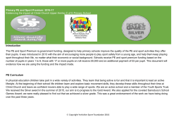 PE Statement 2017 - Christ Church Upper Armley Church Of
