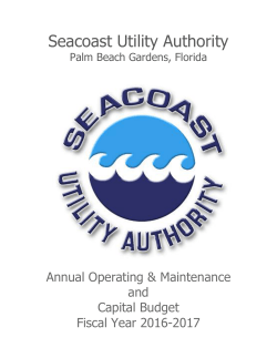 2016/2017 Adopted Budget - Seacoast Utility Authority