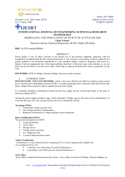 modelling and simulation of dvr wth active filter