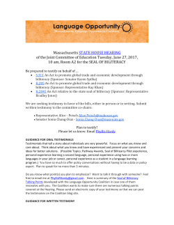 GUIDANCE for Oral and written Testimonies